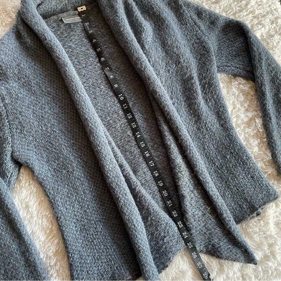 Wooden Ships | Wool Blend Open Front Navy & Brown Marled Cardigan - Picture 8 of 9
